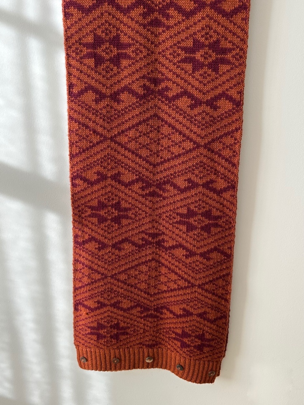 Made In Peru Alpaca Rust & Burgundy Oversized Scarf - Picture 13 of 16
